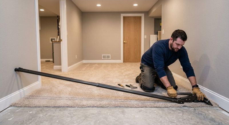 Basement Carpet Stretching in Roswell, GA